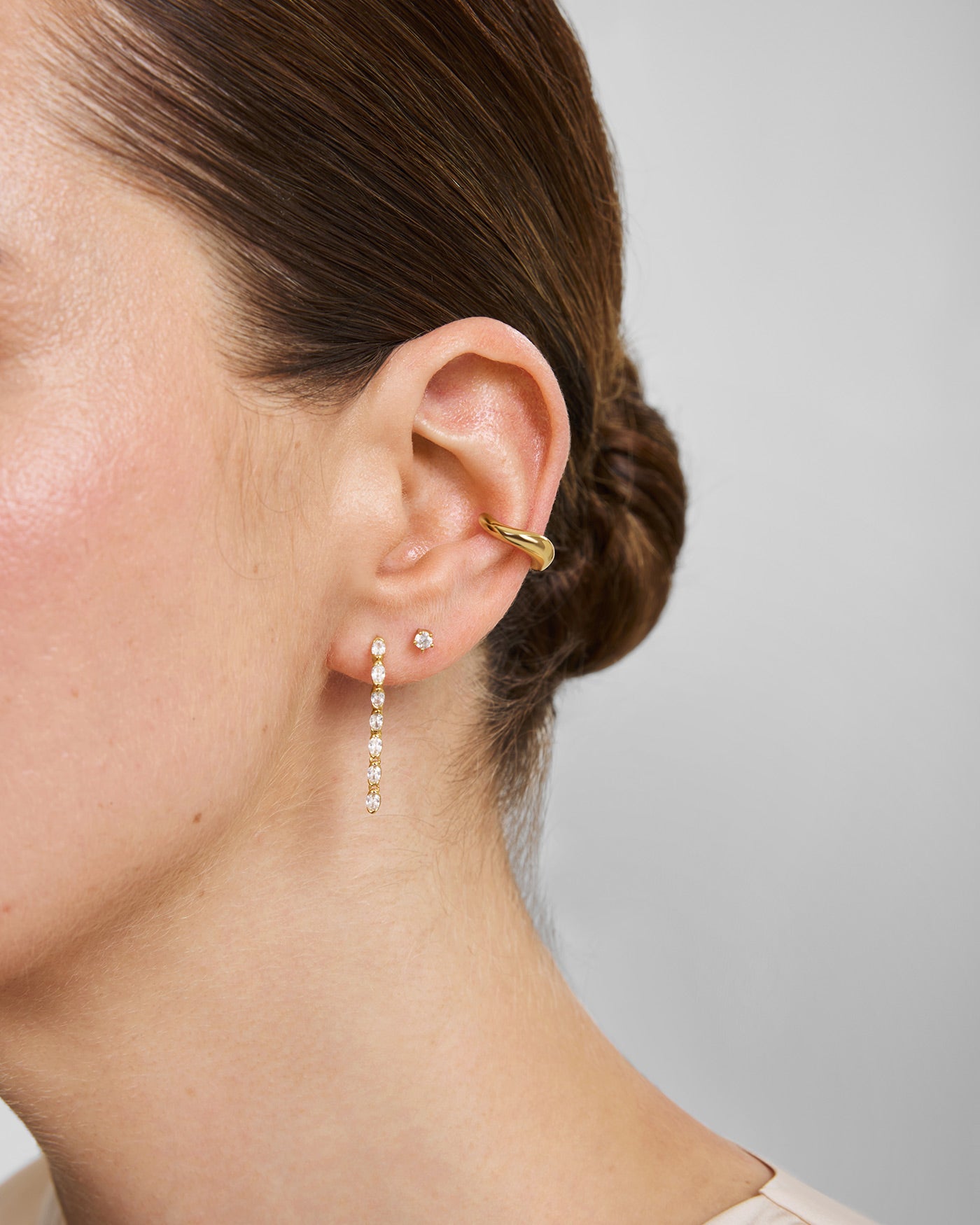 Gold Mini Five-Prong Sparkle Stud Earrings