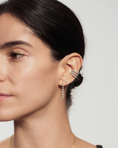 Silver Pavé Triple Wrap Ear Cuff