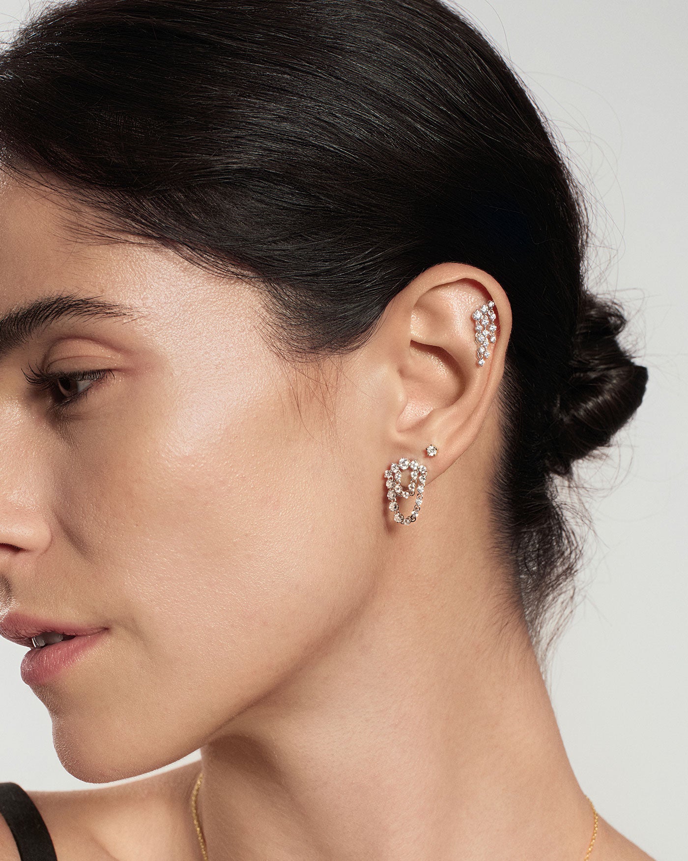 Silver Mini Five-Prong Sparkle Stud Earrings