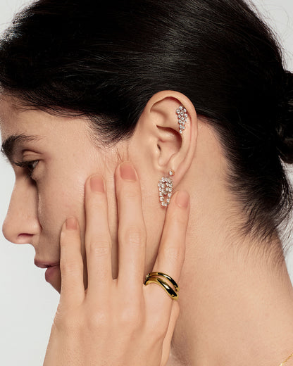 Silver Mini Five-Prong Sparkle Stud Earrings