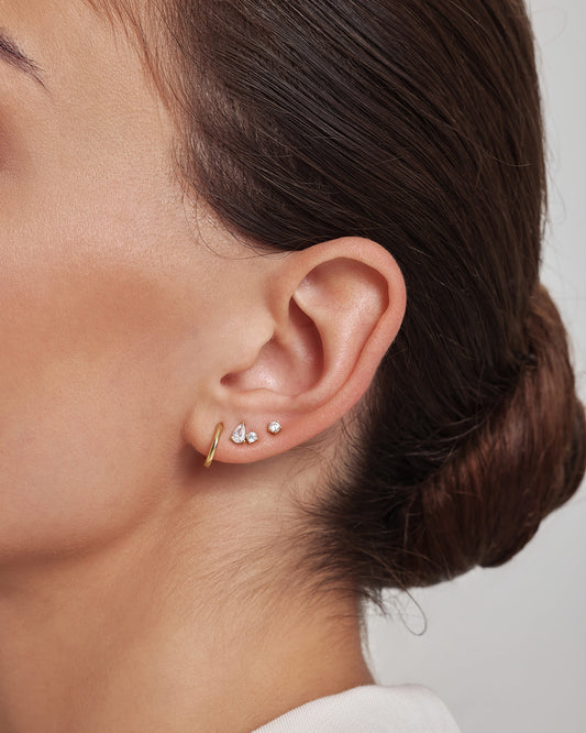 Gold Toi & Moi Stud Earrings