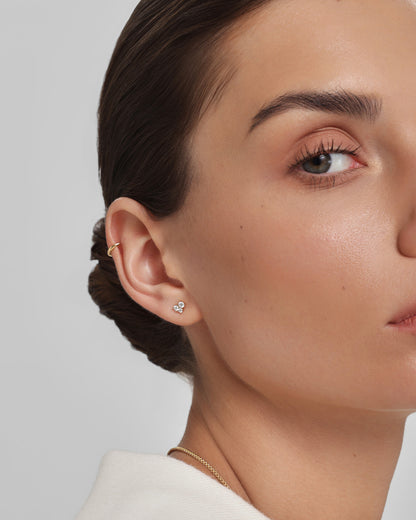 Gold Graduated Trinity Stud Earrings