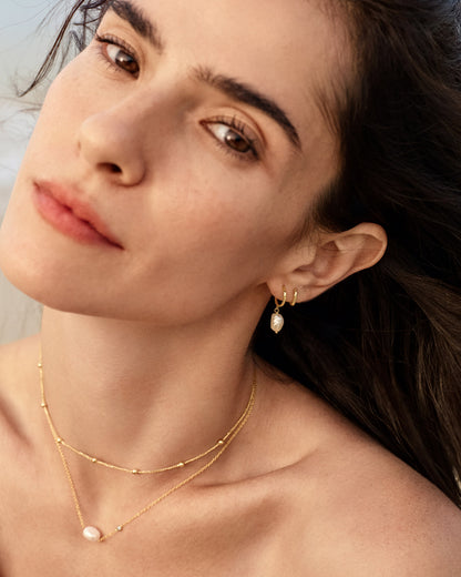 Gold Modern Beaded Necklace Lifestyle