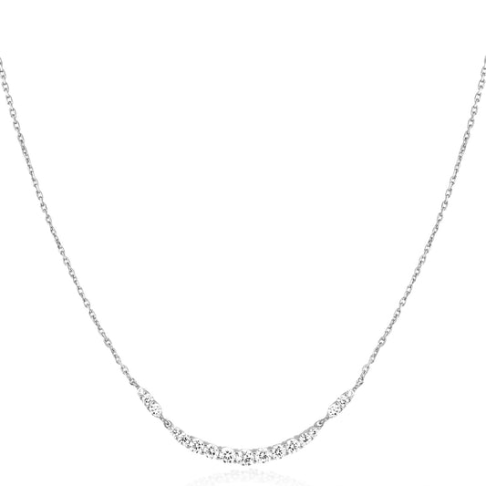 Silver Arc Pavé Necklace