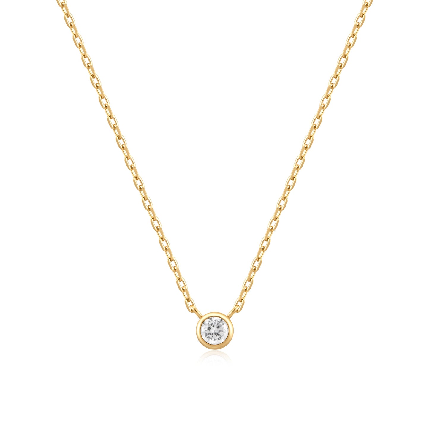Ania Haie Gold Round Solitaire Cubic Zirconia Necklace
