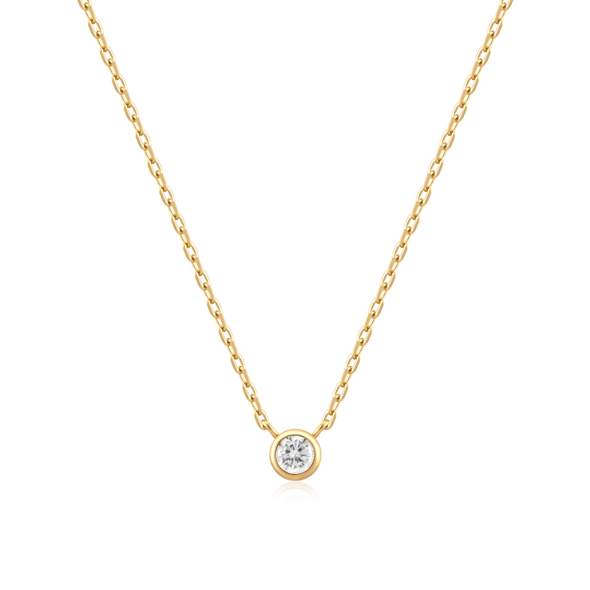 Ania Haie Gold Round Solitaire Cubic Zirconia Necklace