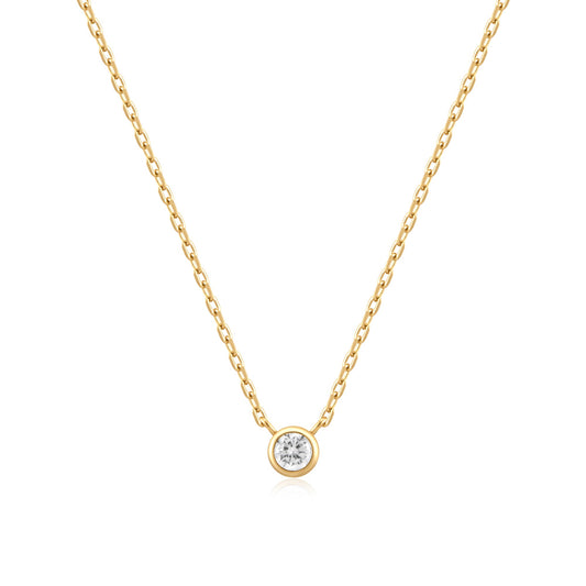Ania Haie Gold Round Solitaire Cubic Zirconia Necklace