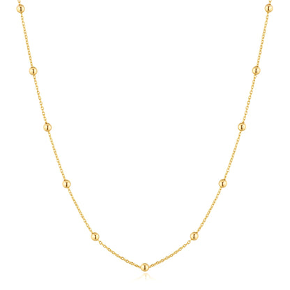 Gold Beaded Chain Necklace
