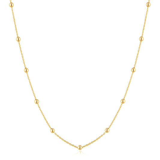 Gold Beaded Chain Necklace