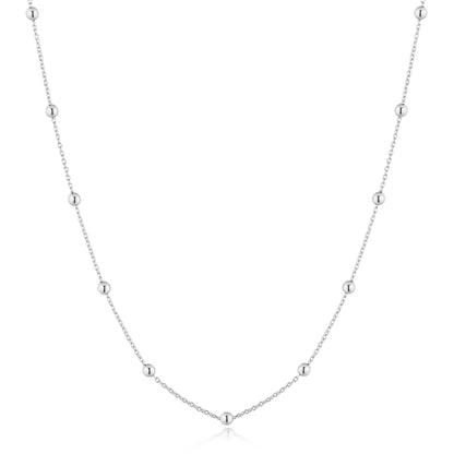 Silver Beaded Chain Necklace
