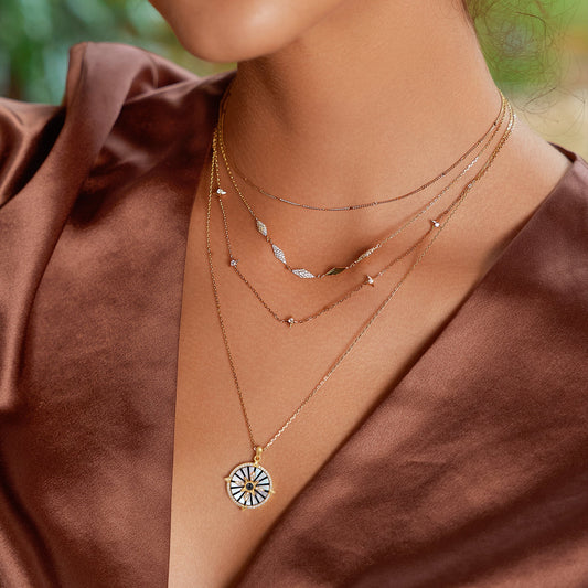 Gold Spheres Chain Necklace