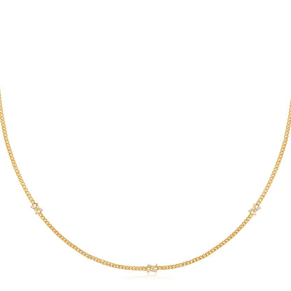 Gold Cross Station Necklace