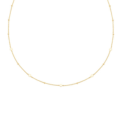 Gold Disc Station Necklace