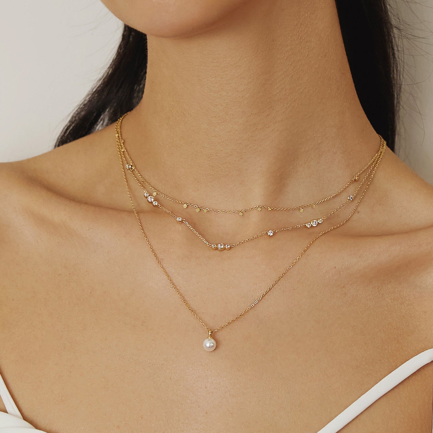 Gold Shell Pearl Drop Pendant Necklace