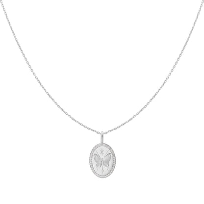 Silver Butterfly Pendant Necklace