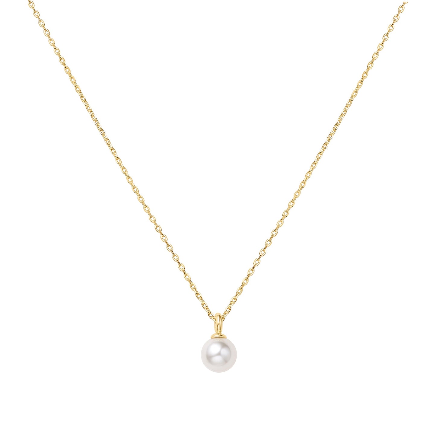 Gold Shell Pearl Drop Pendant Necklace