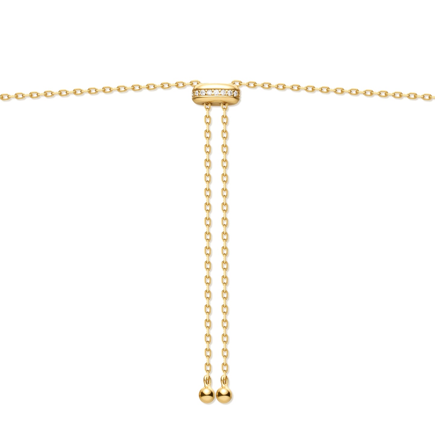 Gold Bezel Cubic Zirconia Station Necklace