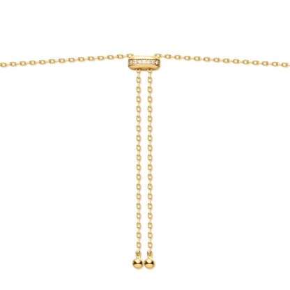 Gold Bezel Cubic Zirconia Station Necklace