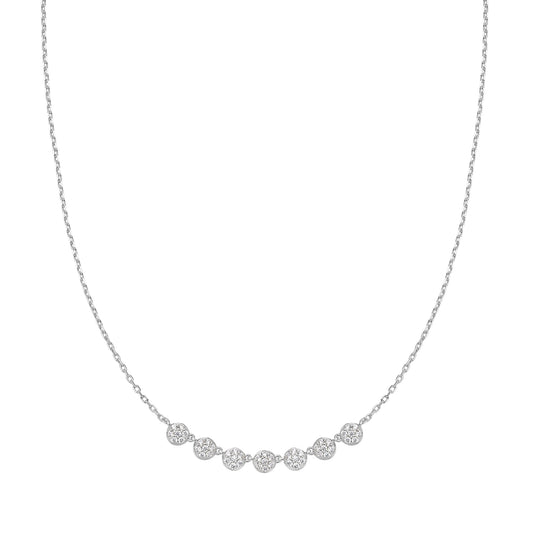 Silver Pavé Multi Beaded Chain Necklace