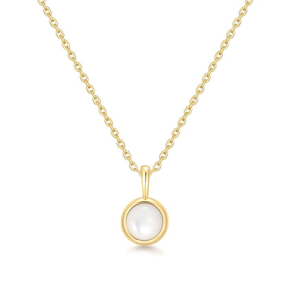 Gold Mother of Pearl Pendant Necklace