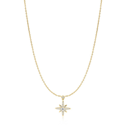 Gold Sparkling Nova Star Necklace