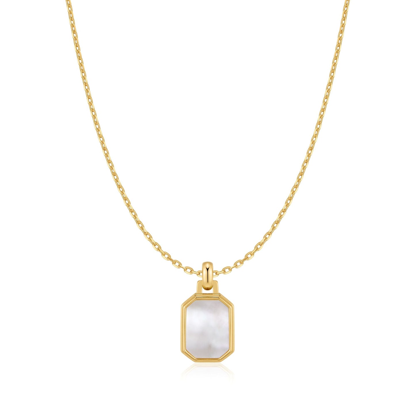 Gold Square Mother-of-Pearl Necklace