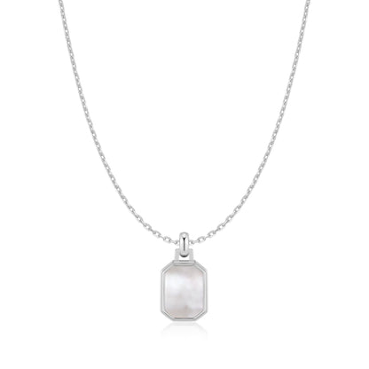 Silver Square Mother-of-Pearl Necklace