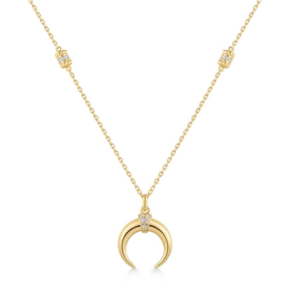 Gold Reversible Horn Necklace