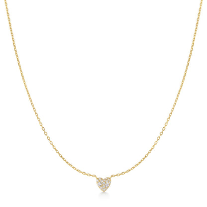 Gold Pavé Heart Necklace