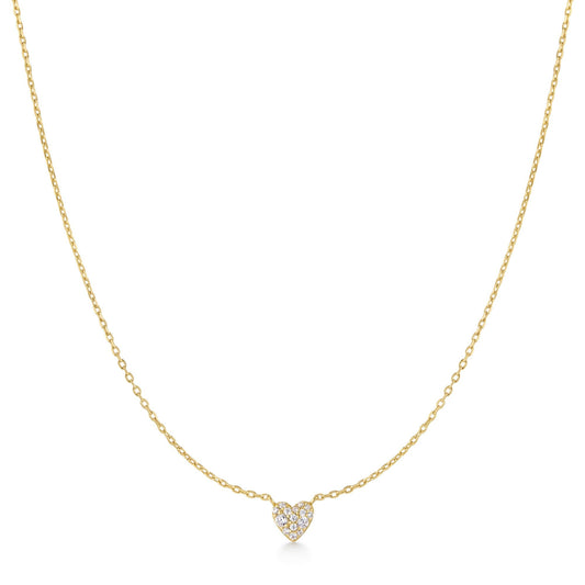Gold Pavé Heart Necklace