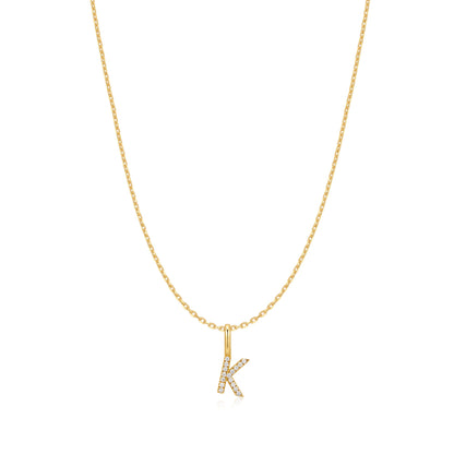 Gold Letter K Initial Necklace