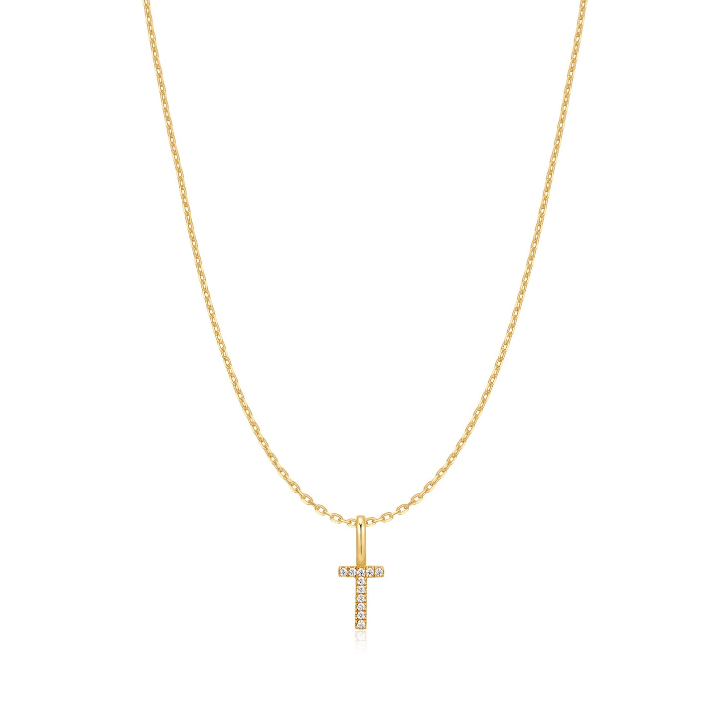 Gold Letter T Initial Necklace