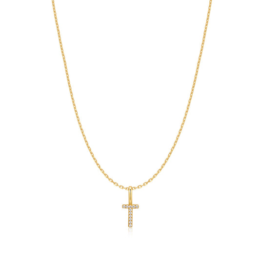 Gold Letter T Initial Necklace