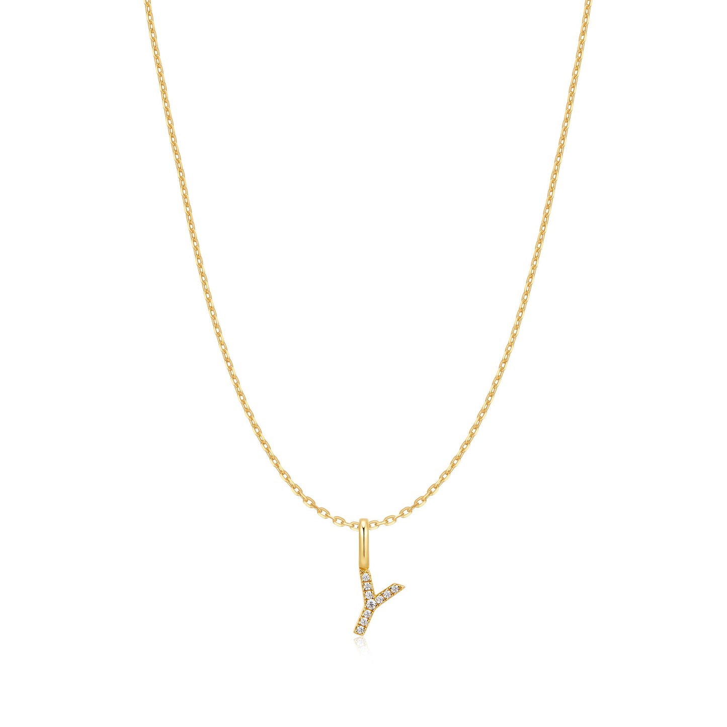 Gold Letter Y Initial Necklace