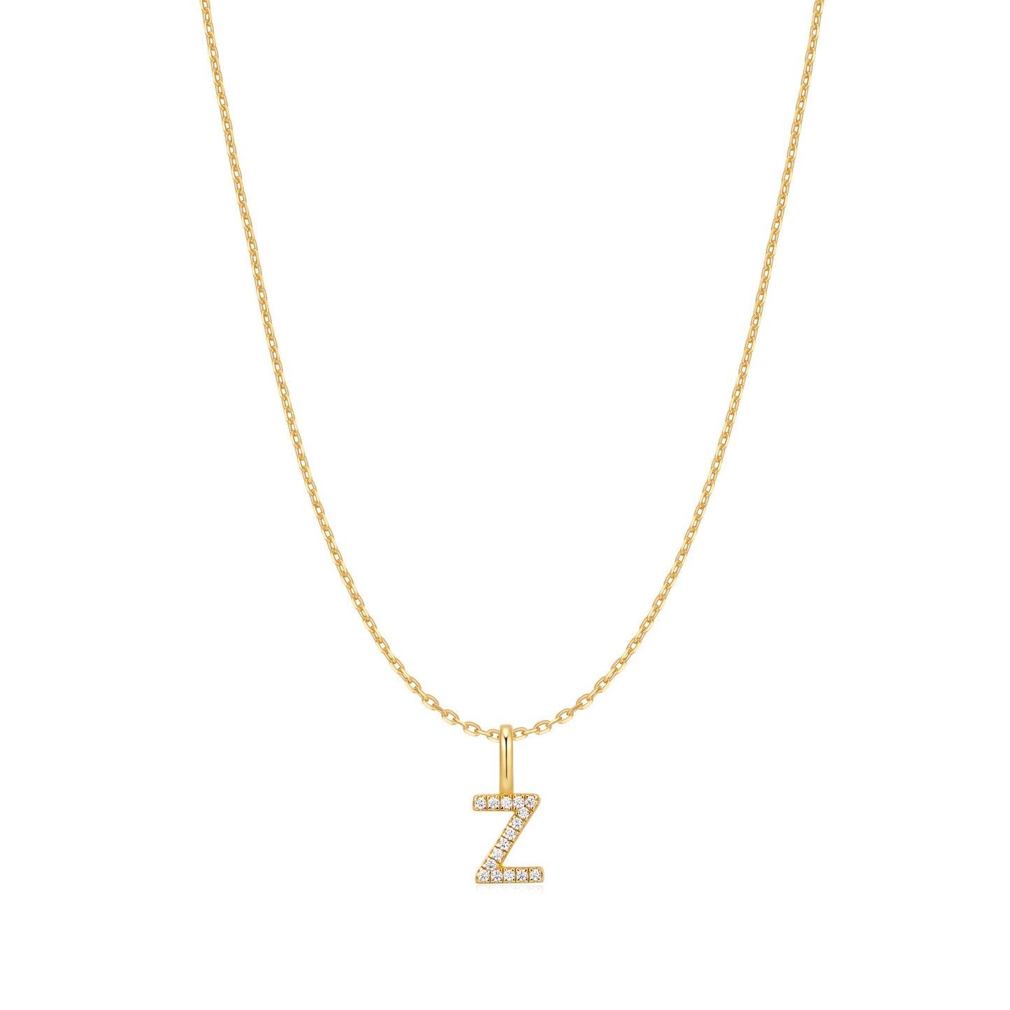 Gold Letter Z Initial Necklace