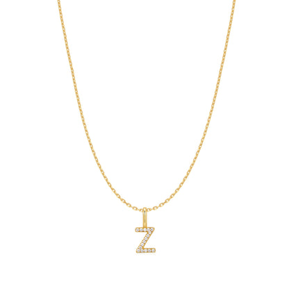 Gold Letter Z Initial Necklace