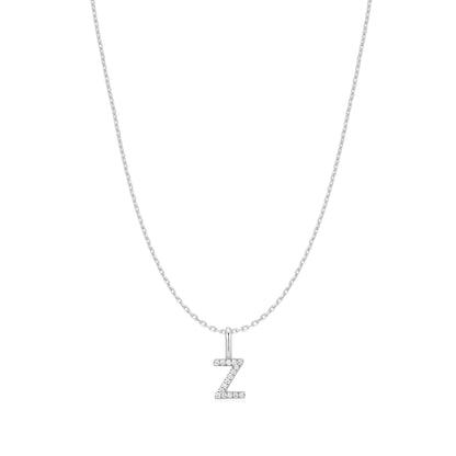 Silver Letter Z Initial Necklace