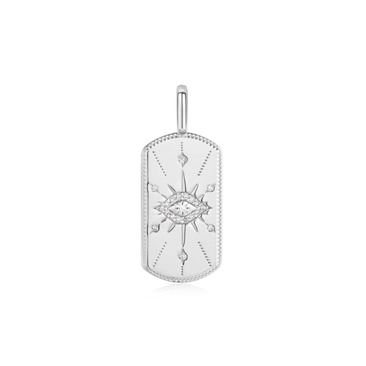 Silver Evil Eye Tag Charm