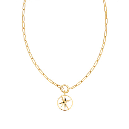 Gold Link Charm Chain Connector Necklace
