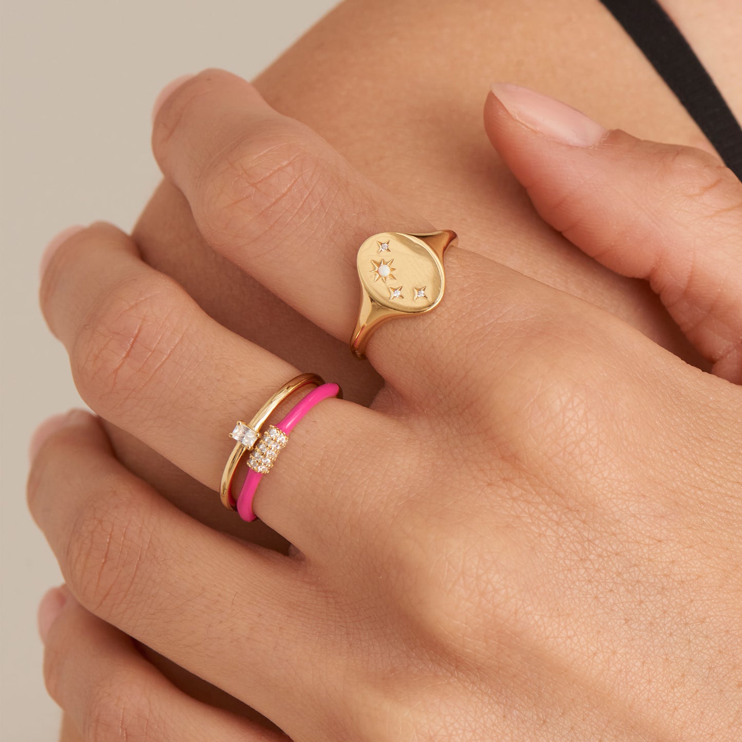 Gold Glam Adjustable Ring