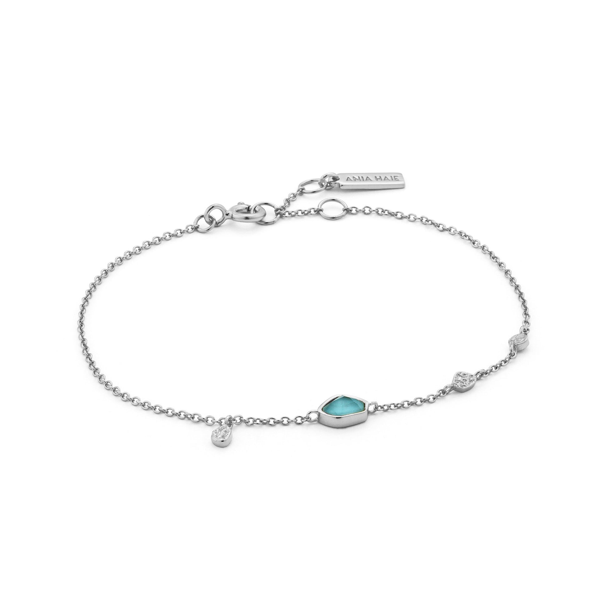 Turquoise discs gold bracelet in silver