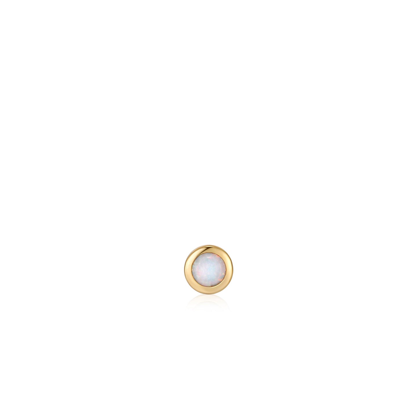 Gold Kyoto Opal Bezel Barbell Single Earring