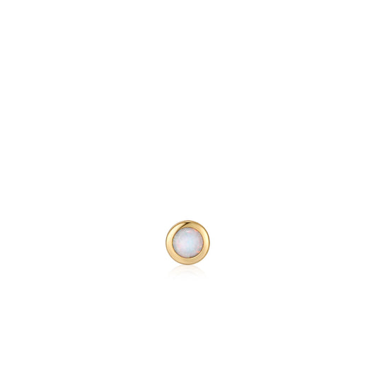 Gold Kyoto Opal Bezel Barbell Single Earring