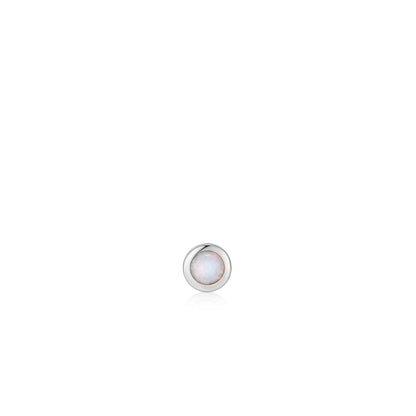 Silver Kyoto Opal Bezel Barbell Single Earring