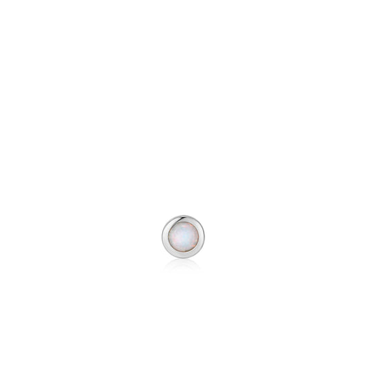 Silver Kyoto Opal Bezel Barbell Single Earring