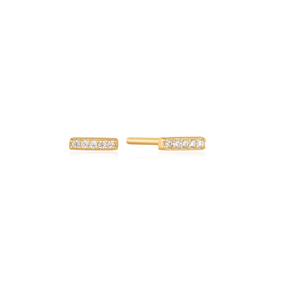 Gold Glam Bar Stud Earrings