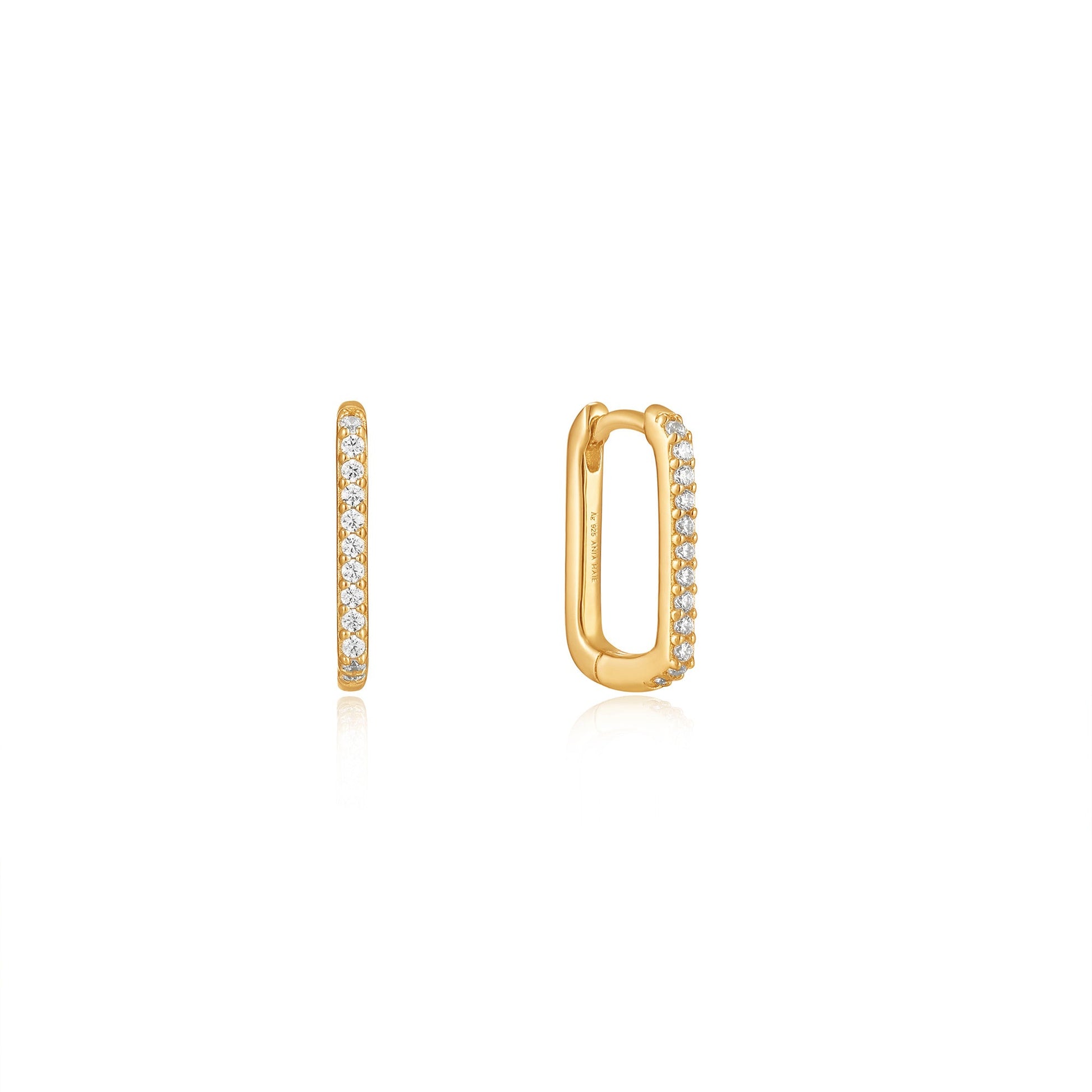 Gold glam oval hoop earrings - Ania Haie
