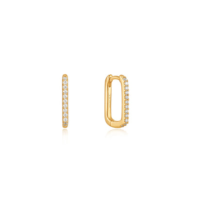 Gold glam oval hoop earrings - Ania Haie