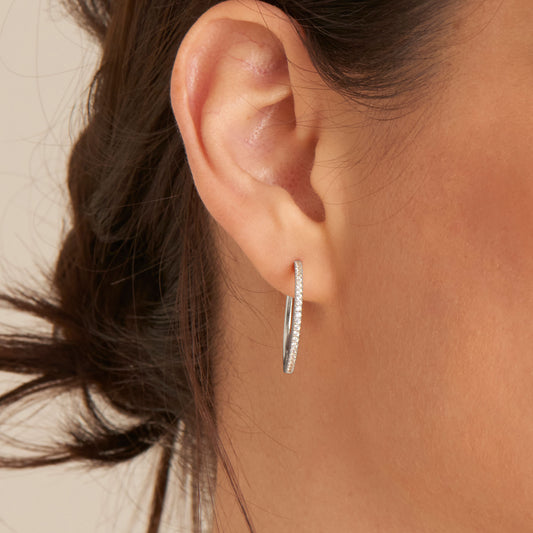 Silver Glam Hoop Earrings