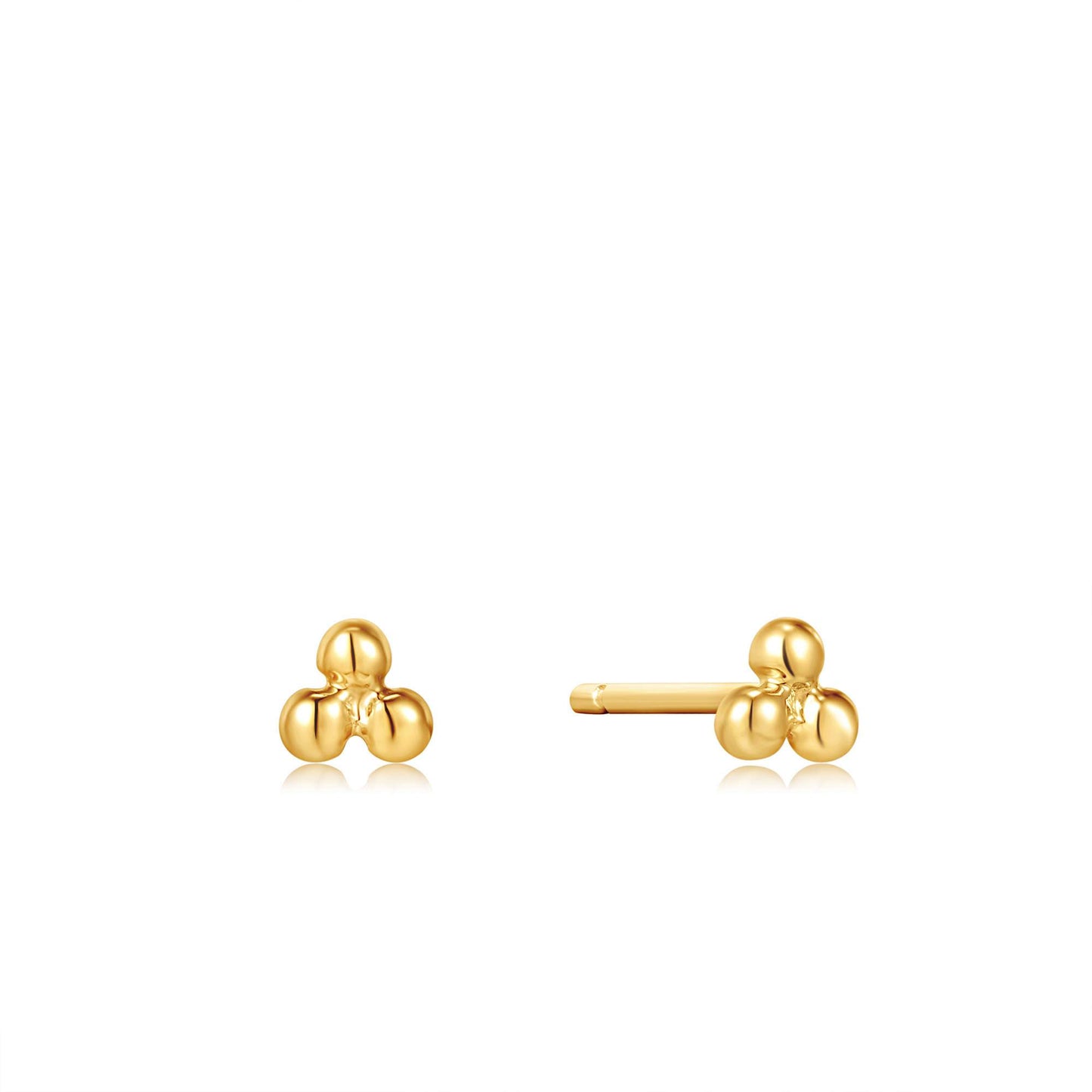 14kt Gold Triple Ball Stud Earrings